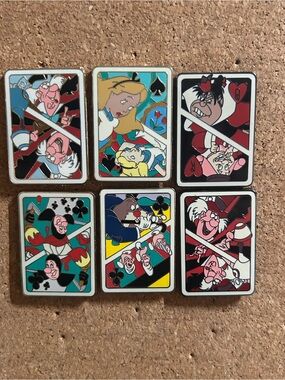 DISNEY ALICE IN WONDERLAND MYSTERY SERIES CARD PINS 6Pc LE/200 w CHASER PIN